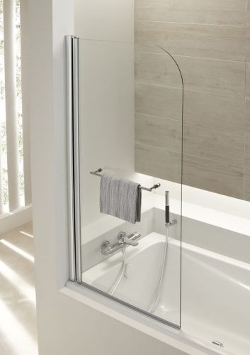 Душевая шторка на ванну Jacob Delafon Odeon Up E4932-GA 80х145 стекло прозрачное профиль хром ориентация универсальная - фото 2