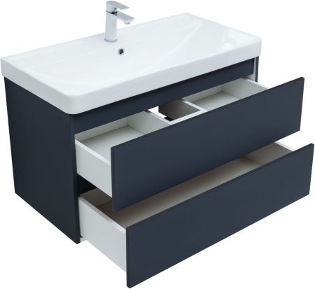 Тумба под раковину Aquanet Вега 2.0 00337950 90х50 подвесная цвет синий