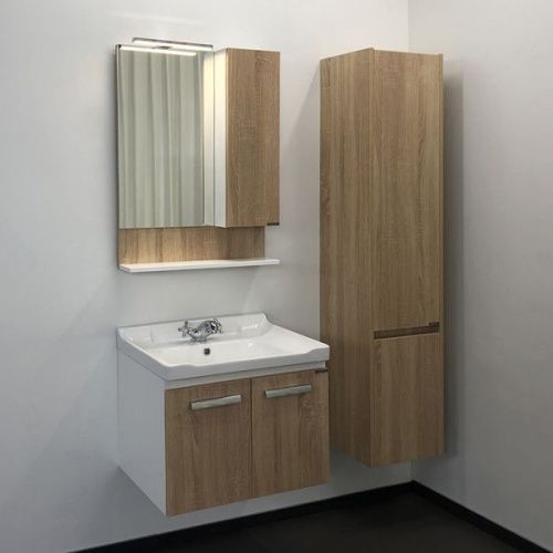 Тумба с раковиной Comforty Рига 00004142213CF 60х50 подвесная цвет коричневый - фото 5