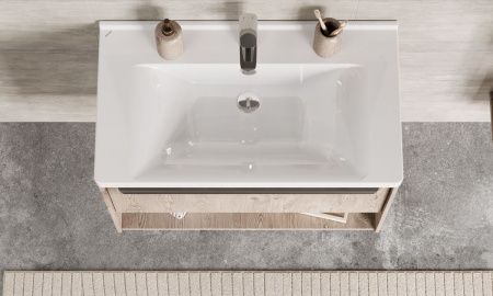 Раковина из сантехнического фарфора Santek Миранда WH302251 80х50 накладная цвет белый