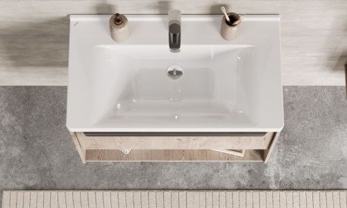 Раковина из сантехнического фарфора Santek Миранда WH302251 80х50 накладная цвет белый - фото 4