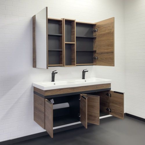 Зеркало-шкаф Comforty Дуэт 00-00017204CF 70х10 подвесной цвет коричневый - фото 5