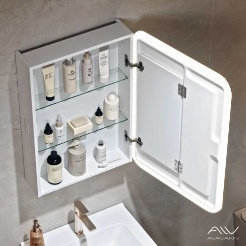 Зеркало-шкаф Alavann Cosmetic ALV1174001 50х80 подвесной цвет белый - фото 3