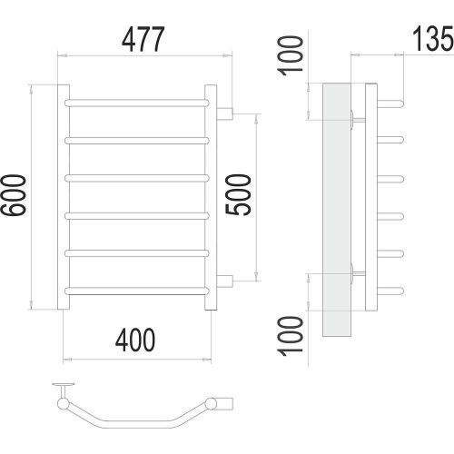 Полотенцесушитель водяной Terminus 4670078530059 50х60 хром - фото 3