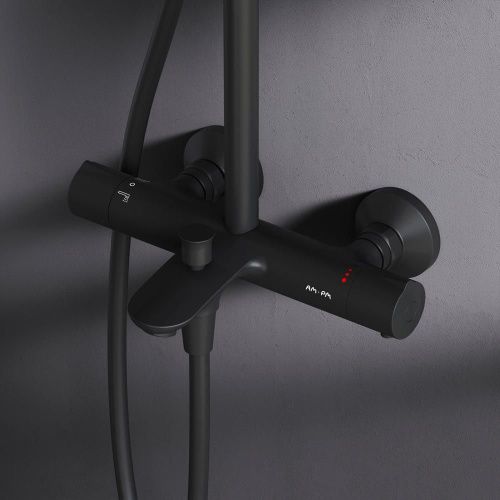 Душевая стойка Am.Pm Like F0780522 настенная цвет черный с термостатом - фото 4