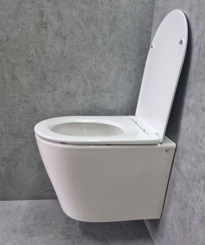 Унитаз подвесной CeramaLux TR5178 белый с сиденьем микролифт смыв торнадо - фото 3