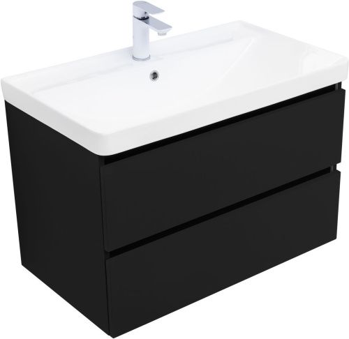 Тумба под раковину Aquanet Вега 2.0 00337955 80х50 подвесная цвет черный - фото 3