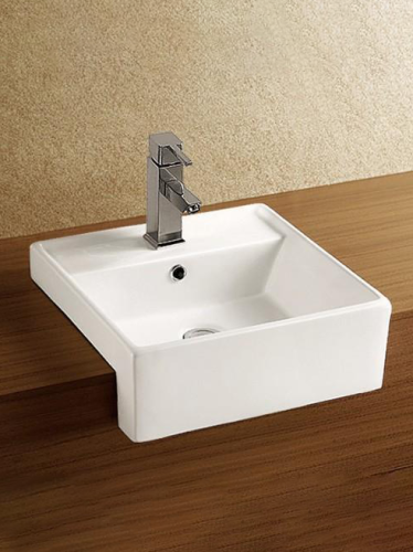 Раковина из сантехнического фаянса WeltWasser WW SK 10000003884 40х40 подвесная цвет белый 1 отверстие под смеситель - фото 2