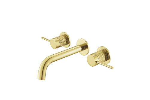 Смеситель для раковины Vincea Groove VBFW-4G1BG4 встраиваемый в стену золото - фото 3