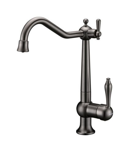 Смеситель для кухни Paulmark RETRO Re213226-GM на мойку вороненая сталь