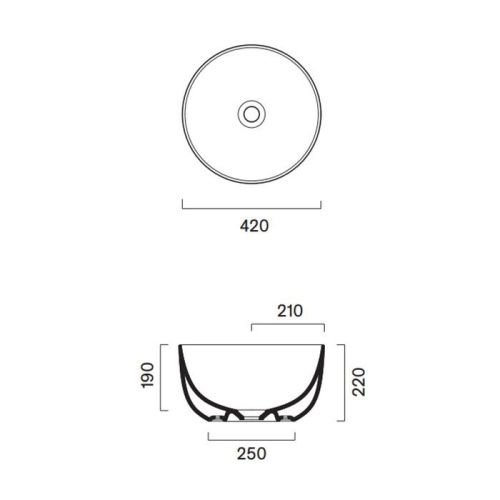 Раковина керамическая Catalano Sfera 523420001 40 см накладная цвет белый без отверстий под смеситель - фото 2