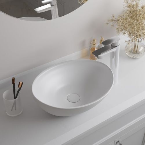 Раковина керамическая Iddis Cloud CLOWS06i27 40х30 накладная цвет белый без отверстий под смеситель - фото 5