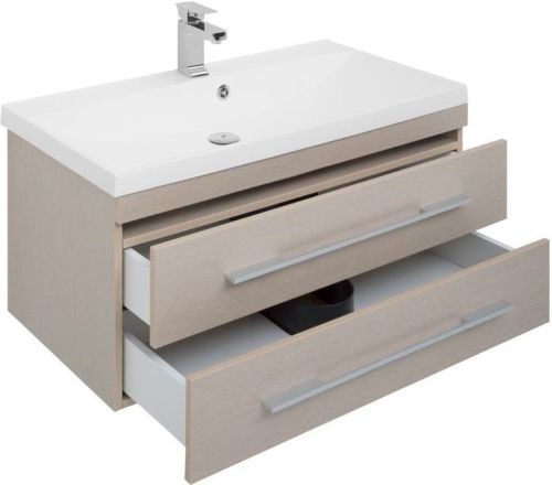 Раковина из искусственного камня Aquanet Нота NEW 00204119 90х50 полувстраиваемая цвет белый 1 отверстие под смеситель - фото 3