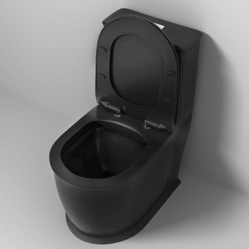 Унитаз напольный с бачком Grossman Retro GR-4492BMS черный с сиденьем безободковый каскадный смыв - фото 5