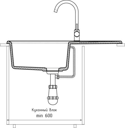 Кухонная мойка Granfest Level LV-860L кашемир 85х50 цвет бежевый поверхность матовая