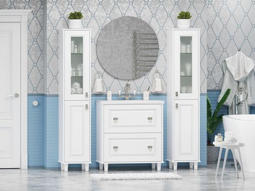 Шкаф-пенал Misty Версаль П-Вер05035-011ВСП 40х180 напольный цвет белый - фото 5