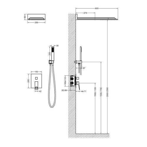 Душевая система Timo Briana SX-7139/00SM встраиваемая в стену цвет хром - фото 5