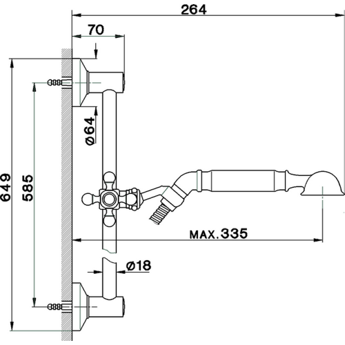 Душевой гарнитур Cisal Shower AR00311224 Акция настенный золото - фото 2