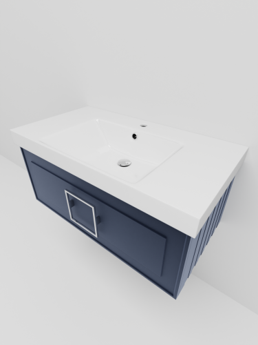 Тумба с раковиной La Fenice CUBO NFNC-01-CUB-BG-80-1-80 80х50 подвесная цвет синий - фото 3