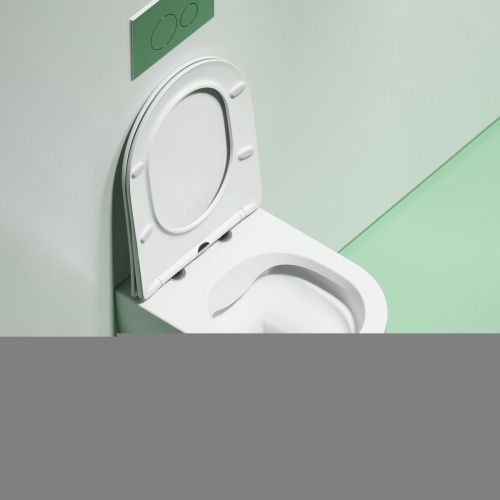 Унитаз подвесной Ceramica Nova MODENA CN6063MW белый с сиденьем микролифт безободковый душевой смыв - фото 2
