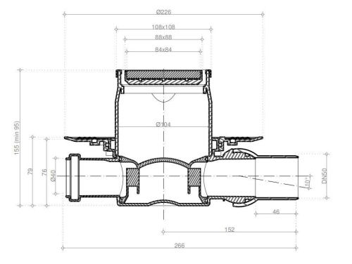 Душевой трап Pestan Confluo Standard Vertical Dry Mask 13000069 10х10 - фото 2