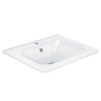 Раковина из искусственного камня Vincea VCB-2VP600W 60х50 встраиваемая цвет белый 1 отверстие под смеситель