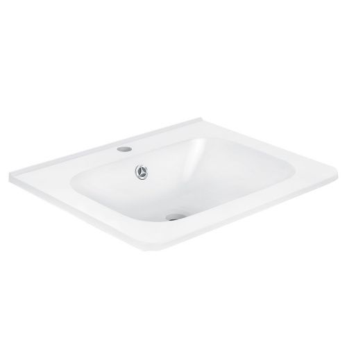 Раковина из искусственного камня Vincea VCB-2VP600W 60х50 встраиваемая цвет белый 1 отверстие под смеситель