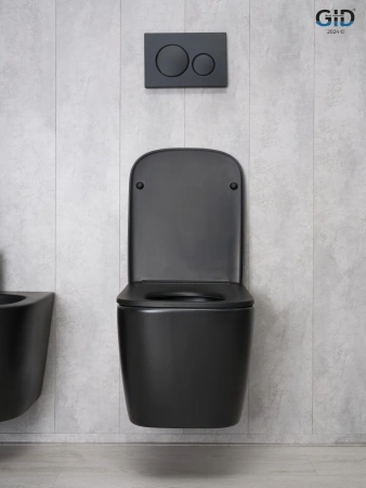 Унитаз подвесной Gid Cuadrado 62255Y черный с сиденьем микролифт безободковый