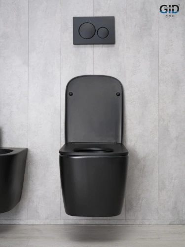 Унитаз подвесной Gid Cuadrado 62255Y черный с сиденьем микролифт безободковый - фото 3