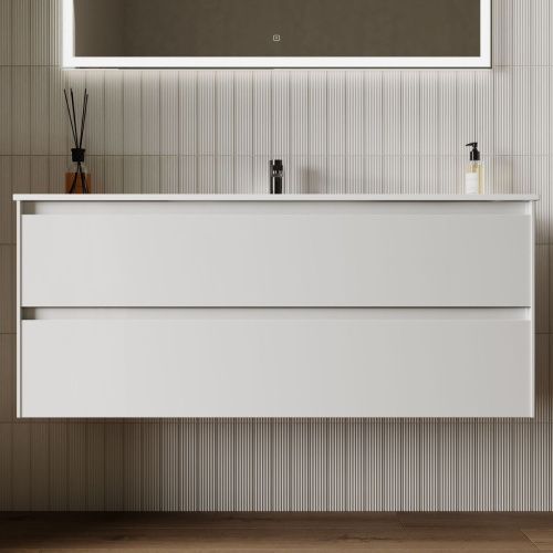 Тумба под раковину Sancos Cento CN120-1W 120х50 подвесная цвет белый - фото 4