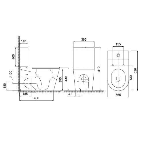 Унитаз-компакт напольный с бачком WesnaArt Ray 104-RAY11 белый с сиденьем микролифт безободковый каскадный смыв - фото 2