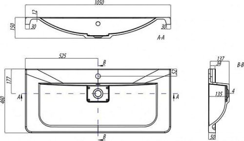 Раковина из искусственного камня Aquaton Шерилл 1A71323KSH010 110х50 накладная цвет белый 1 отверстие под смеситель - фото 4