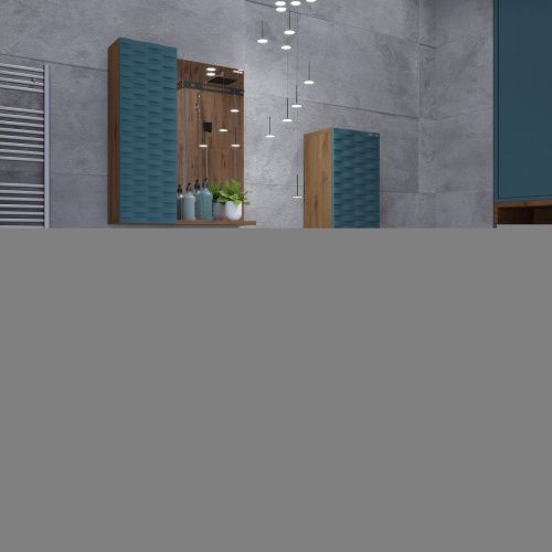 Шкаф-пенал Grossman Альба 303010 30х120 подвесной цвет зеленый/бежевый - фото 3