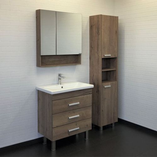 Тумба с раковиной Comforty Никосия 00-00008854CF 70х50 напольная цвет коричневый - фото 5