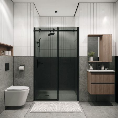 Душевая дверь Grossman Classic 100.K33.04.160.21.10 160х195 стекло тонированное профиль черный