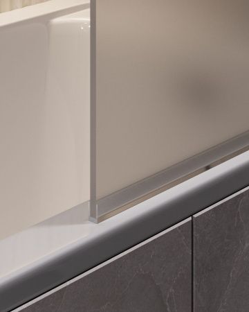 Душевая шторка на ванну Timo T31 80х140 стекло матовое профиль черный ориентация универсальная