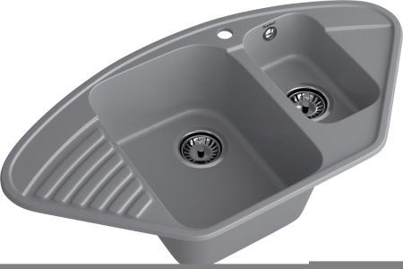Кухонная мойка Granfest Quarz 14 темно-серый 95х50 цвет серый поверхность матовая