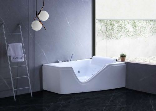 Ванна акриловая гидромассажная Gemy G9056 B R 170х130 пристенная асимметричная с каркасом - фото 3