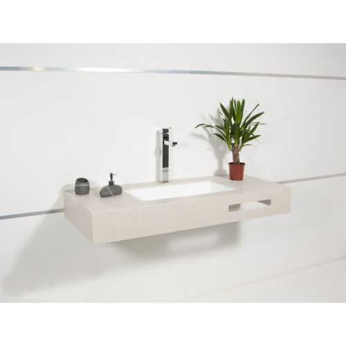 Раковина из искусственного камня MonteBianco Castello Due 12124 60х30 встраиваемая цвет белый без отверстий под смеситель - фото 3