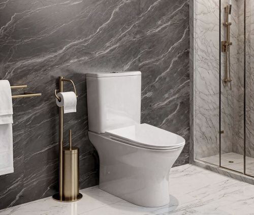 Унитаз напольный с бачком Cerutti SPA CT7193 белый с сиденьем микролифт безободковый каскадный смыв - фото 2