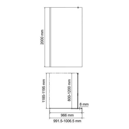 Душевая перегородка Wasserkraft Rur 30W 30W44BG-MR 100х200 стекло зеркальное профиль золото - фото 3