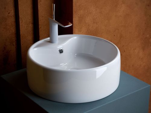 Раковина из сантехнического фарфора Ceramica Nova ELEMENT CN5027 40х40 накладная цвет белый 1 отверстие под смеситель - фото 2