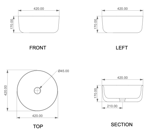 Раковина керамическая GSG Ceramic Design Hit! HILAVRO42000 40х40 накладная цвет белый без отверстий под смеситель - фото 2