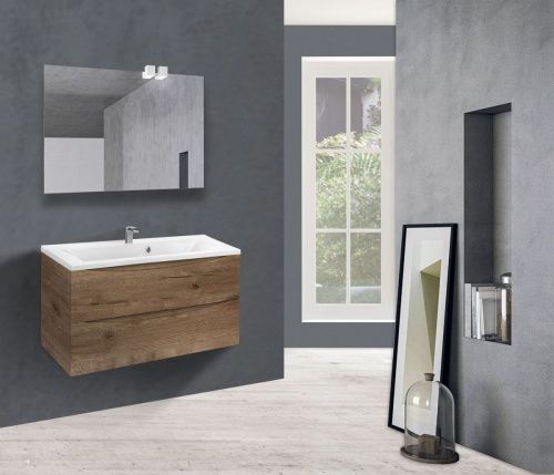 Тумба под раковину Vincea Mia VMC-2MA900VO 90х50 подвесная цвет коричневый - фото 2