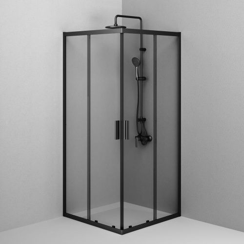 Душевой уголок Am.Pm Gem W90G-403-9090BT 90х90 стекло прозрачное профиль черный без поддона - фото 5