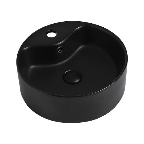 Раковина керамическая Abber BEQUEM AC2104MB 40х40 накладная цвет черный 1 отверстие под смеситель - фото 2