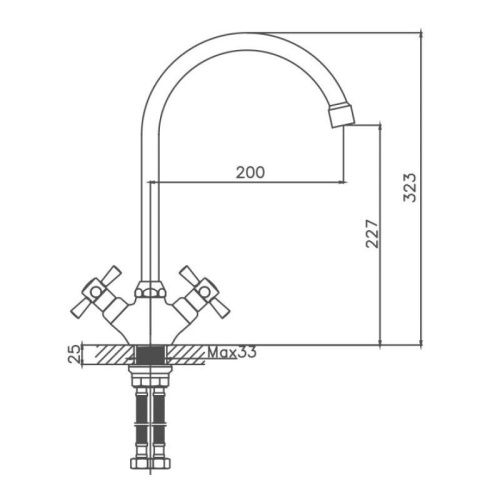 Смеситель для кухни Cron CN46142-12 на мойку зеленый - фото 3