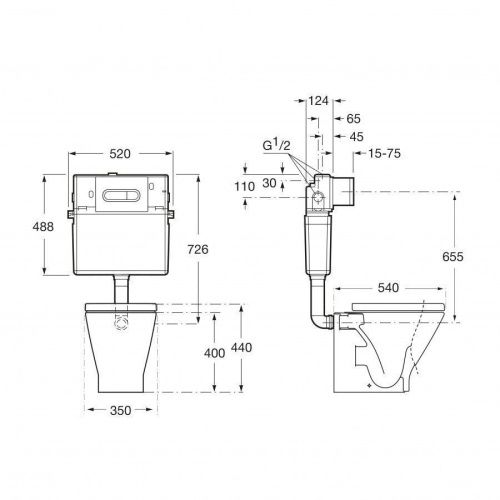 Комплект унитаз с инталляцией и клавишей смыва Roca The Gap 7893109000 - фото 3
