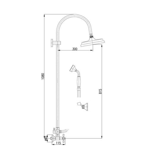 Душевая стойка RavSlezak Brilliance BRILLIANCE181.5/3SM настенная цвет бронза - фото 2