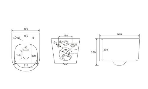 Унитаз подвесной CHARUS TORRE BIANCA EWC700-129W белый с сиденьем микролифт безободковый смыв торнадо - фото 4